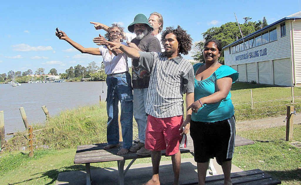 Jane Waterton, Vivian Thomas, Cleve Hine, Vernon Gurruwiwi and Akira Johnson say they saw the giant Mary River croc (right). Jane Waterton, Vivian Thomas, Cleve Hine, Vernon Gurruwiwi and Akira Johnson say they saw the giant Mary River croc (right).